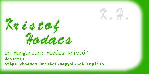 kristof hodacs business card