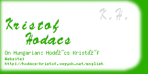 kristof hodacs business card